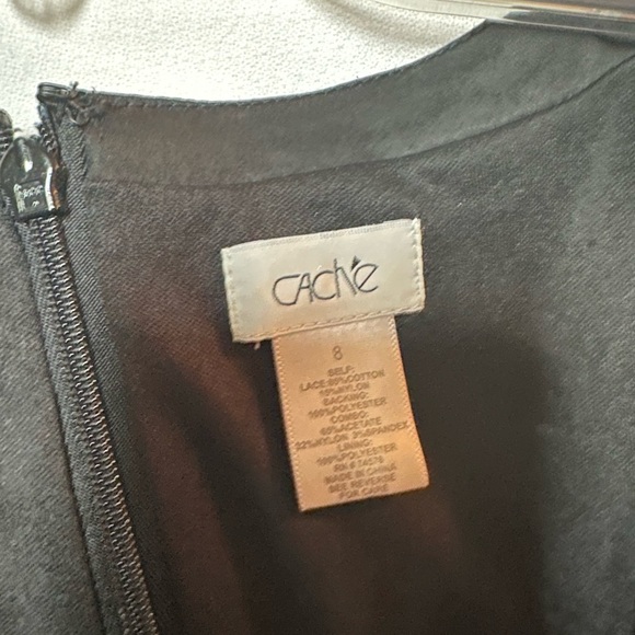 Cache satin & lace black / blue dress - Picture 3 of 3